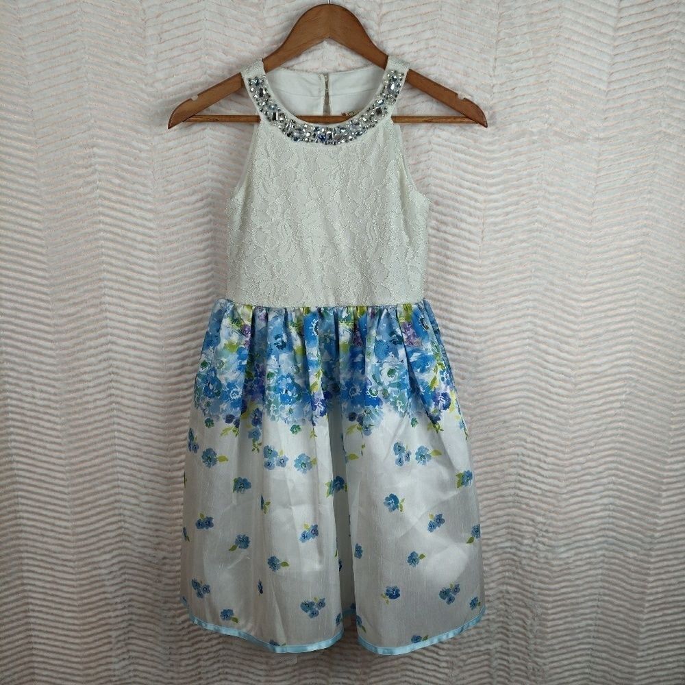 3/$25 Speechless Blue White Floral Dress Sz 12